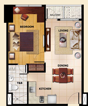 1 Bedroom Unit - Typical Floor Plan 45 - 48.95 sqm unit