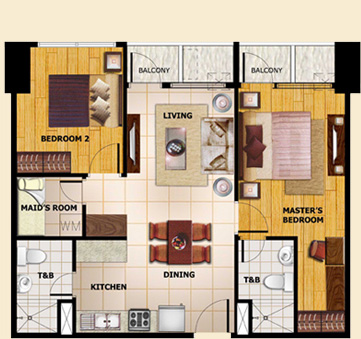2 Bedroom Unit 72.85 sqm